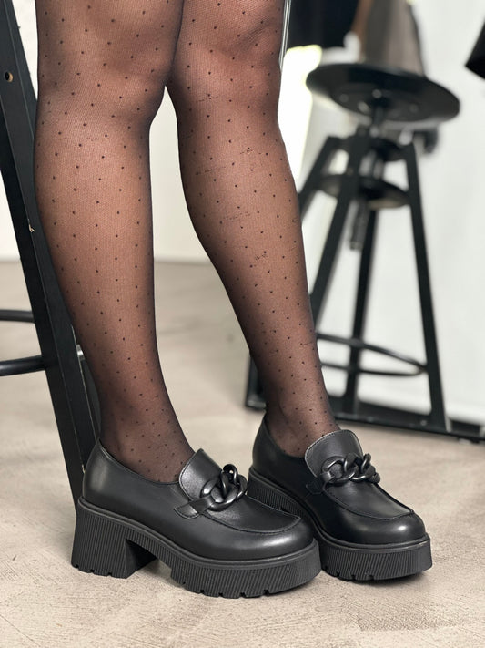 Loafers δερμάτινα chunky με αλυσίδα Ragazza