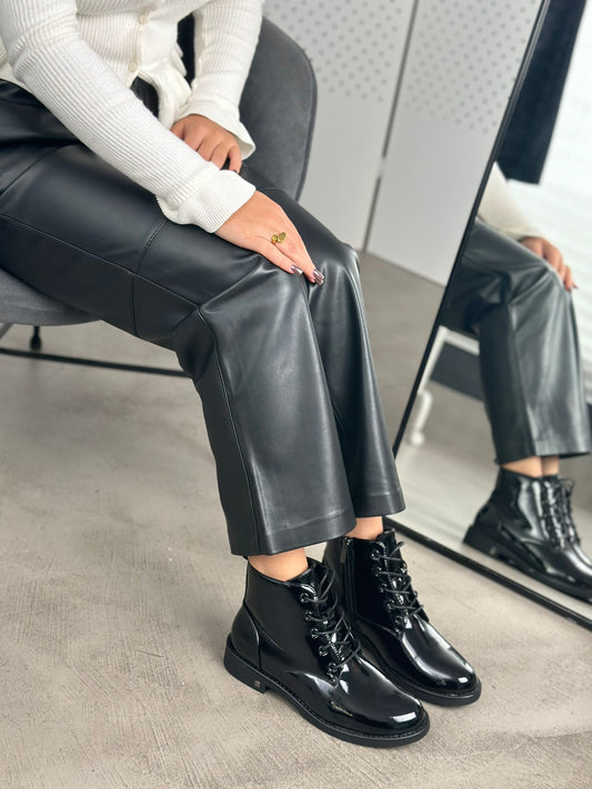 SHINY COMBAT BOOTS