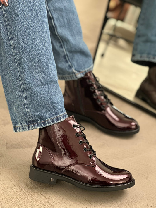SHINY COMBAT BOOTS