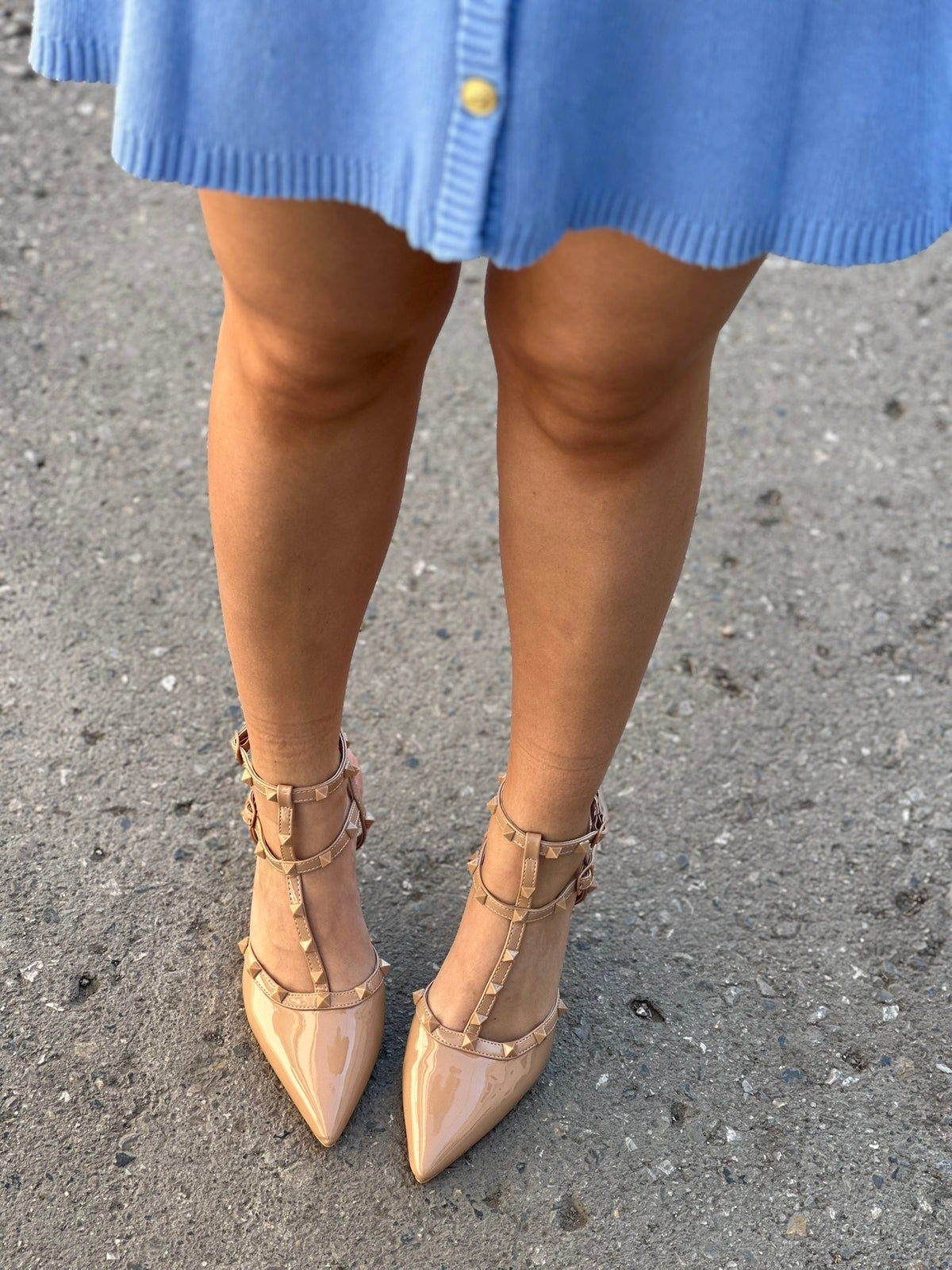 STUDDED STILETTO PUMPS