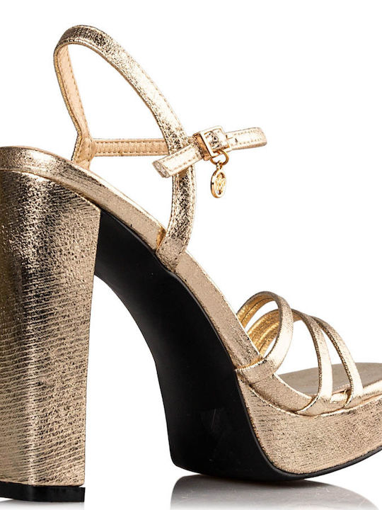 Envie Shoes Γυναικεία Πέδιλα με Χοντρό Ψηλό Τακούνι
