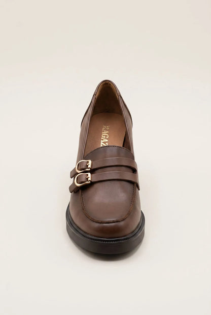 Loafers με Τετράγωνο Τακούνι και Λουράκι με Αγκράφα RAGAZZA 0345