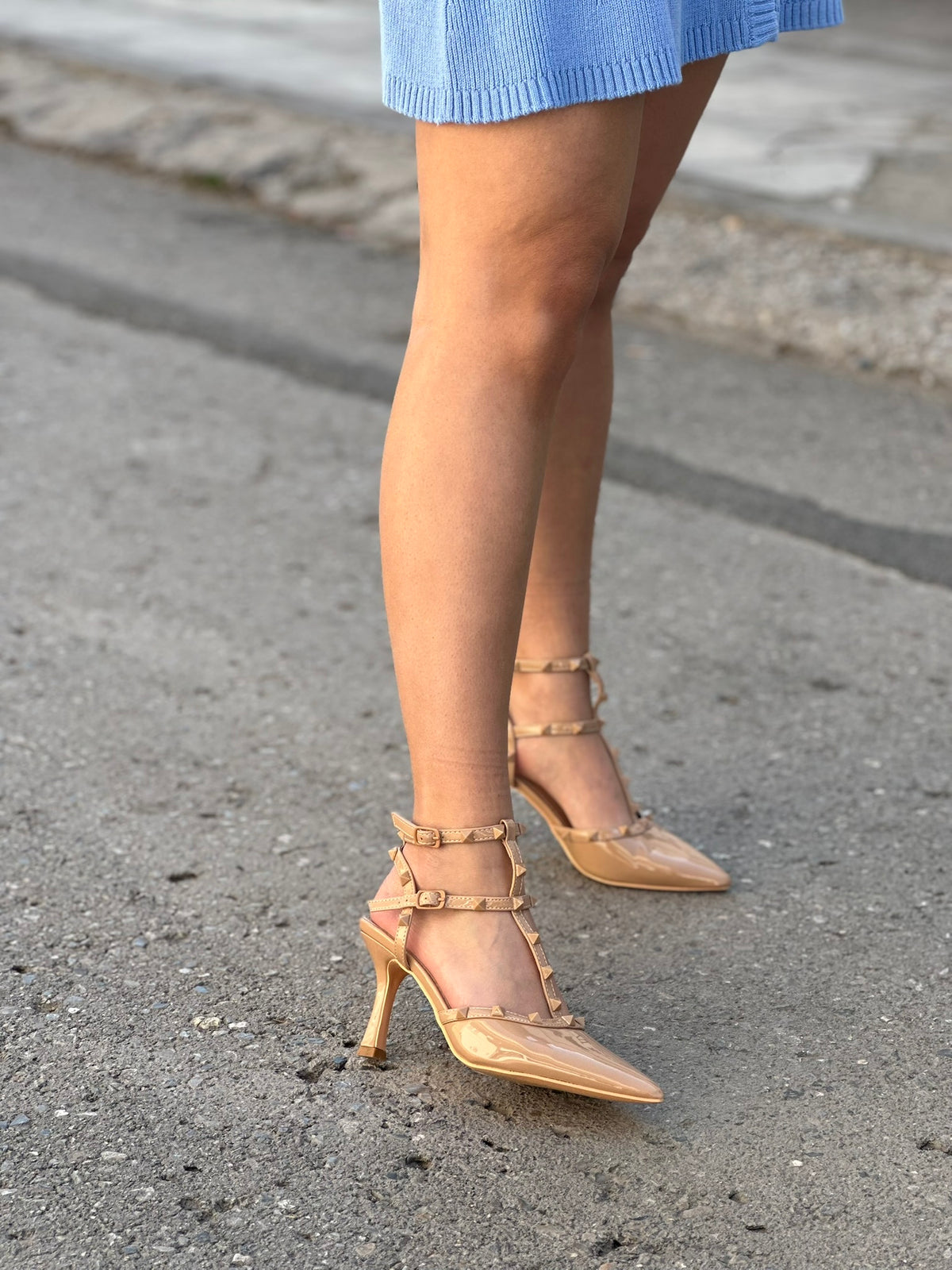 STUDDED STILETTO PUMPS