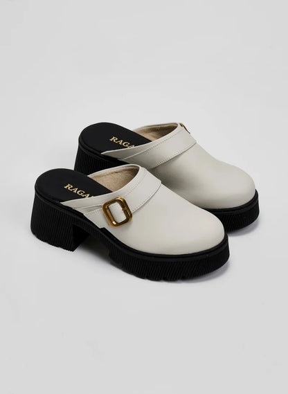 Chunky δερμάτινα clogs Ragazza 01246