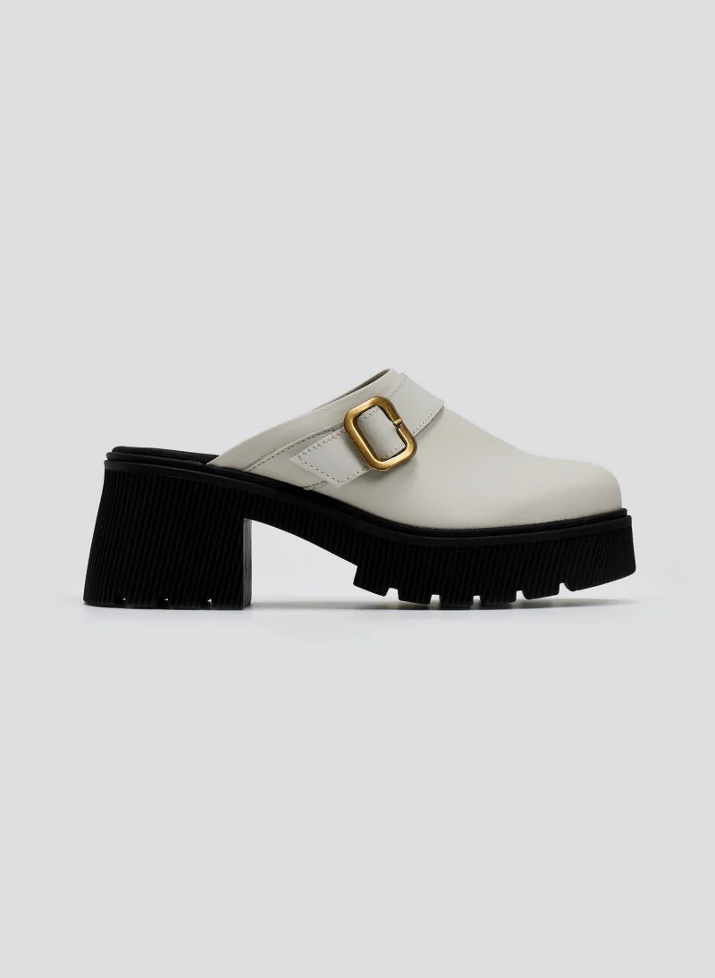 Chunky δερμάτινα clogs Ragazza 01246