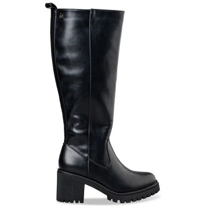 RIDING KNEE-HIGH BOOTS BLOCK HEEL