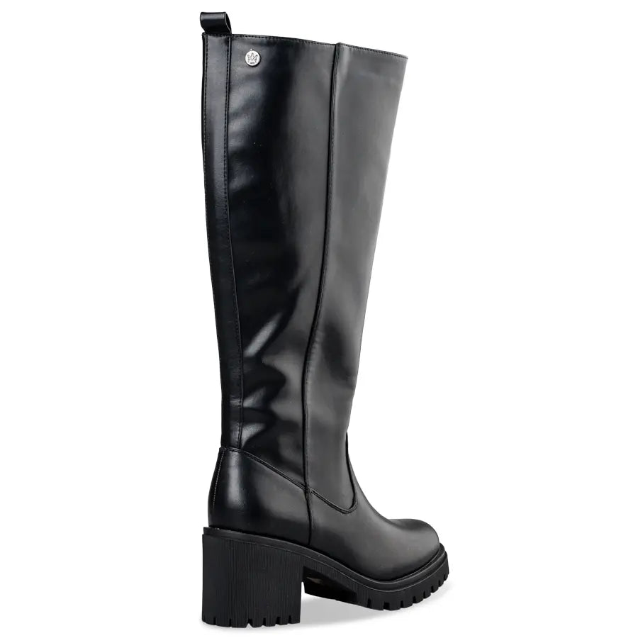 RIDING KNEE-HIGH BOOTS BLOCK HEEL