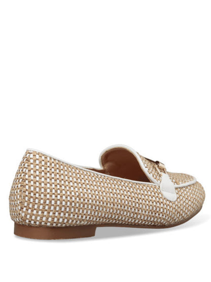 RAFFIA-EFFECT LOAFERS